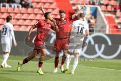 3. Liga; FC Ingolstadt 04 - SSV Ulm; Tor Jubel Treffer 1:0 Marcel Costly (22, FCI) Frederik Christensen (11, FCI) Dressel Dennis (14 Ulm)