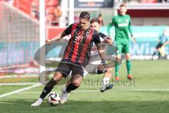 3. Liga; FC Ingolstadt 04 - SC Verl; Torchance Pascal Testroet (37, FCI) Kammerbauer Patrick (8 SCV) Torwart Schulze Philipp (1 SCV)