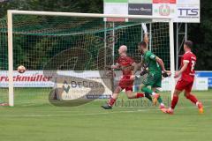 Landesliga - Saison 2024/25 - SV Manching - FSV Pfaffenhofen - Der 2:1 Führungstreffer durch Cedric Sengl (Nr.16 - SV Manching) - Moritz Köhler Torwart Pfaffenhofen - jubel  - Foto: Meyer Jürgen