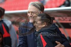 3. Liga; FC Ingolstadt 04 - SSV Ulm; vor dem Spiel Geschäftsführers Dietmar Beiersdorfer (FCI Sport Kommunikation) Cheftrainerin Sabrina Wittmann (FCI)
