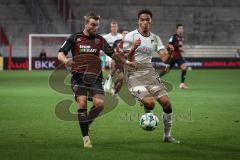 3. Liga - Saison 2026/27 - FC Ingolstadt 04 - TSG Hoffenheim II - Yannick Deichmann (Nr.20 - FCI) - Tristan Spranger (Nr.13 - Hoffenheim) - Foto: Meyer Jürgen