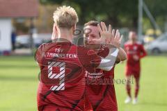 Kreisliga- Saison 2024/25- TSV Etting - TSV Altmannstein- Thomas Riegelsberger rot Altmannstein mit dem 0:1 Führungstreffer  - jubel - Foto: Meyer Jürgen