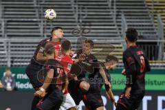 3. Liga; TSV Havelse - FC Ingolstadt 04; Zweikampf Kampf um den Ball Ecke Kolgeci Besfort (4 Havelse) Jonas Scholz (15, FCI) Yannick Deichmann (20, FCI) Mads Borchers (9, FCI)