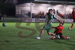 Landesliga - Saison 2025/26 - SV Manching - TSV Aindling - Fabian  Neumayer (Nr.9 - SV Manching) - Noah Menhart rot Aindling  - Foto: Meyer Jürgen