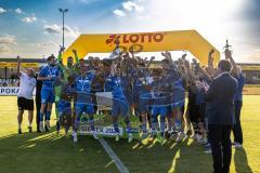 Toto-Pokal; Finale; FV Illertissen - FC Ingolstadt 04; Illertissen Toto Pokal Sieger, Sieg Jubel Freude Pokal Party Lotto Feier