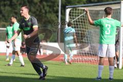 Bezirksliga - Saison 2025/26 - FC Fatih Ingolstadt - FC Gerolfing - Donat Bashota (Nr.24 - FC Gerolfing) mit dem 0:3 Führungstreffer - jubel  - Anton Rehberg (Nr.3 - FC Fatih Ingolstadt) - Foto: Meyer Jürgen
