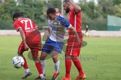 Bezirksliga - Saison 2024/25 - FC Fatih Ingolstadt - TSV Rohrbach - Eron Dervisi (Nr.27 - FC Fatih) - Emre Arik rot rechts Fatih - Maximilian Amper weiss Rohrbach -  Foto: Meyer Jürgen