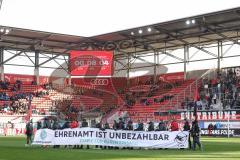 3. Liga; FC Ingolstadt 04 - 
SV Sandhausen; Ehrenamt ist unbezahlbar Banner Danke