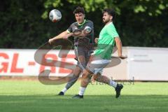 Bezirksliga - Saison 2025/26 - FC Fatih Ingolstadt - FC Gerolfing - Niklas Nissl grau Gerolfing  - Ugur Genc (Nr.77 - FC Fatih Ingolstadt) - Foto: Meyer Jürgen