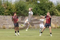 Bayernliga Nord - Saison 2024/25 - FC Ingolstadt 04 II - TSV Karlburg - Jan Martin weiss Karlburg - Luca Lechner (Nr.5 - FCI U21) - XXXXX - Foto: Meyer Jürgen