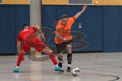 Hallenturnier MTV Ingolstadt - Saison 2025/26 - SV Zuchering - SV Kasing - Emre Erbas orange Kasing - Florian Gjeka rot Zuchering - Foto: Meyer Jürgen