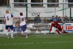 Toto-Pokal - Saison 2023/2024 - FC Gerolfing - TSV Rohrbach - Der 2:2 Ausgleichstreffer durch Maximilian Merkl blau Rohrbach - jubel - Jona Batz Torwart Gerolfing - Foto: Meyer Jürgen