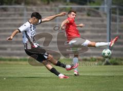 *Bayernliga Nord - Saison 2026/27 - FC Ingolstadt 04 II - FSV Stadeln - Ioannis Petkos (Nr.18 - FCI II) - Marco Hennemann rot Stadeln - Foto: Meyer Jürgen