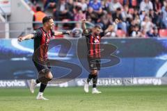 3. Liga; FC Ingolstadt 04 - FC Hansa Rostock; Tor Jubel Treffer Pascal Testroet (37, FCI) trifft unverhofft ins Tor Yannick Deichmann (20, FCI)