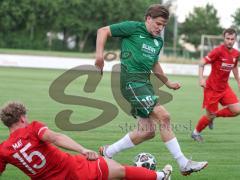 Toto - Pokal - Saison 2026/27 - SV Manching - SV Heimstetten - Sebastian  Graßl (Nr.10 - SV Manching) - Moritz May rot Heimstetten  - Foto: Meyer Jürgen