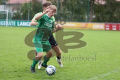 Bezirksliga - Saison 2025/26 - FC Gerolfing - SVA Palzing - Lukas Achhammer (Nr.9 - FC Gerolfing) - Ioannis Argiriadis schwarz Palzing - Foto: Meyer Jürgen