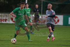 A-Klasse - Saison 2024/25 - FC Gerolfing II - TV 1861 Ingolstadt - Leopold Wegmann grün Gerolfing - Dominik Riedl grau Ingolstadt - Foto: Meyer Jürgen