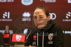 3. Liga - Saison 2024/25 - FC Ingolstadt 04 - SpVgg Unterhaching - Cheftrainerin Sabrina Wittmann (FCI) bei der Pressekonferenz nach dem Spiel - XXXXX - Foto: Meyer Jürgen