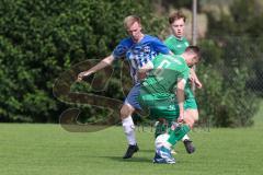 Kreisklasse - Saison 2024/25- SV Lippertshofen - SV Stammham  - Alexander Zimmer grün Lippertshofen - Tobias Niefnecker blau Stammham - Foto: Meyer Jürgen