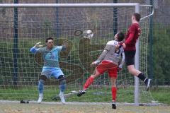 Bezirksliga - Saison 2024/25 - FC Fatih Ingolstadt - SpVgg Kammerberg - Torwart Marco Ernhofer (Nr.22 - FC Fatih) - Florian Machl rot Kammerberg - Eduard Hardok (Nr.3 - FC Fatih) - Foto: Meyer Jürgen