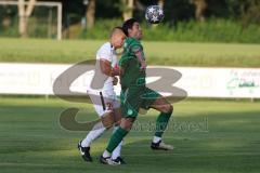 Landesliga - Saison 2024/25 - SV Manching - SV Cosmos Aystetten - Stefan Müller (Nr.7 - SV Manching) - Nikolas Brummer weiss Aystetten - Foto: Meyer Jürgen