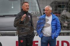 Saison 2026/27 - Freundschaftsspiel - 1. FC Nürnberg - FC Ingolstadt 04 - Cheftrainer Achim Beierlorzer (FCI) im Gespräch mit Geschäftsführer Sport/Kommunikation Harald Gärtner (FCI) - XXXXX - Foto: Meyer Jürgen