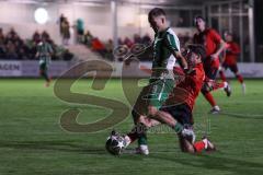 Landesliga - Saison 2025/26 - SV Manching - TSV Aindling - Fabian  Neumayer (Nr.9 - SV Manching) - Noah Menhart rot Aindling  - Foto: Meyer Jürgen