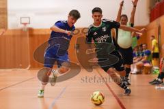 Hallenturnier Gaimersheim - Saison 2025/26 - TSV Gaimersheim - DJK Ingolstadt - Fabio Schwarzl blau DJK  - Nico von Swiontek Brzezinski schwarz Gaimersheim - Foto: Meyer Jürgen