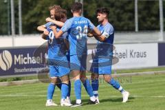 Kreisliga - Saison 2024/25- TSV Ober./Unterh.stadt - SV Hundszell-  -  Der 0:1 Führungstreffer durch Mathias Weinzierl blau Hundszell - jubel - Foto: Meyer Jürgen