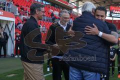 3. Liga - Saison 2024/25 - FC Ingolstadt 04 - SV Wehen Wiesbaden - Verabschiedung - Pascal Testroet (Nr.37 - FCI) - Vorsitzender des Vorstandes Peter  Jackwerth (FCI) - Foto: Meyer Jürgen