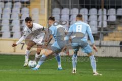 Toto-Pokal 2024; TürkGücü München - FC Ingolstadt 04; Zweikampf Kampf um den Ball Deniz Zeitler (38, FCI) Kurija, Dominik (TGM) Hoppe, Benedikt (8TGM)