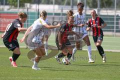 2. Bundesliga Frauen - Saison 2024/25 - FC Ingolstadt 04 Frauen - SCR Altach - Stefanie Reischmann (Nr.24 - FCI Frauen) - Vasconcelos Jassie rechts weiss - Metzler Lisa weiss links Altach - Foto: Meyer Jürgen