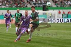 3. Liga - Saison 2026/27 - SC Preussen Münster - FC Ingolstadt 04 - Lars Lokotsch (Nr.13 - FCI) - Niko Koulis (Nr.24 - Preussen Münster) - Foto: Meyer Jürgen