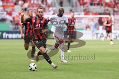 DFB-Pokal; FC Ingolstadt 04 - 1. FC Kaiserslautern; David Kopacz (29, FCI) Opoku Aaron (17 FCK)