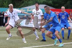 Toto - Pokal - Saison 2024/25 - DJK Hein - FC Ingolstadt 04 -  - Luca Lechner (Nr.4 - FCI) -  Matthias Fries (Nr.7 - DJK Hain) rechts - Foto: Meyer Jürgen