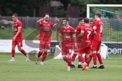 Landesliga - Saison 2024/25 - SV Manching - FSV Pfaffenhofen - Der 1:1 Ausgleichstreffer durch Jonas Redl rot Pfaffenhofen  - jubel- - Foto: Meyer Jürgen