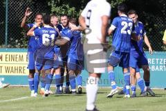 Kreisliga
 - Saison 2024/25- TSV Oberh./Unterhaunstadt - SV Kasing-  - Der 2:0 Führungstreffer durch Ramazan Kumaz blau Oberh.Unterhaunstadt - jubel - Foto: Meyer Jürgen