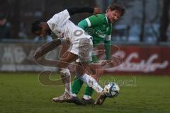 Bezirksliga - Saison 2025/26 - FC Gerolfing - DJK München - Jorame Zitotooembo weiss München - Phillipp Haunschild (Nr.12 - FC Gerolfing) - Foto: Meyer Jürgen