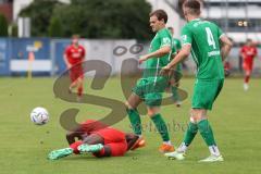 Bayernliga Nord - Saison 2023/2024 - FC Ingolstadt 04 - VFB Eichstätt - Michael Udebuluzor (Nr.24 - FCI U21) - Zimmermann Johannis #6 grün Eichstätt - Foto: Meyer Jürgen