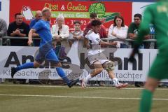 Toto - Pokal - Saison 2024/25 - DJK Hein - FC Ingolstadt 04 -  - Tarek Salihovic (Nr.45 - FCI) - Louis  Braun (Nr.18 - DJK Hain) - Foto: Meyer Jürgen