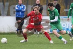 Kreisklasse - Saison 2025/26- TSV Pförring - SV Karlshuld-  - Daniel Finkenzeller rot Pförring - Justin Kraus grün Karlshuld - Daniel Finkenzeller rot Pförring - Foto: Meyer Jürgen