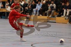 Lotto Bayern Hallencup - Lindenkreuzhalle Saison 2024/25 - FC Deisenhofen - Türk SV Ingolstadt - Aurel Kuqanaj rot Türk SV Ing. - XXXXX - Foto: Meyer Jürgen
