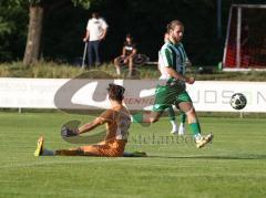 Landesliga - Freundschaftsspiel - Saison 2026/27 - SV Manching - FC Ingolstadt 04 II - Daniel Schweiger (Nr.11 - SV Manching) mit einer 100%igen Torchance, vergibt aber - Torwart Louis Marbach (Nr.22 - FCI II) - Foto: Meyer Jürgen