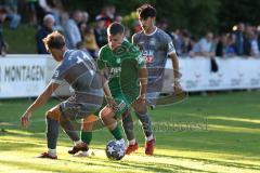 Totopokal- Saison 2023/2024 - SV Manching  - VFB Eichstätt - Sebastian Graßl (Nr.10 - SV Manching) - Herger Elias grau #11 Eichstätt - Foto: Meyer Jürgen