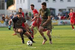 Toto - Pokal - Saison 2024/25 - TSV Lohr - FC Ingolstadt 04 - Ognjen Drakulic (Nr.30 - FCI) - Torwart Okkes Karakurt (Nr.1 - TSV Lohr) - Foto: Meyer Jürgen