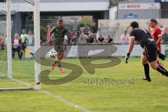 Toto - Pokal - Saison 2024/25 - TSV Lohr - FC Ingolstadt 04 - Micah Ham (Nr.31 - FCI) erziehlt ein Tor - jubel - Torwart Okkes Karakurt (Nr.1 - TSV Lohr) - XXXXX - Foto: Meyer Jürgen