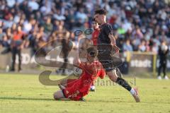 Freundschaftsspiel - Saison 2025/26 - FC Ingolstadt 04 II - Delay Sports - Davide Sekulovic (Nr.14 - FC Ingolstadt II) - Robin Charles Traboulsi (Nr.4 - Delay Sports) - Foto: Meyer Jürgen