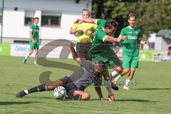 Bezirksliga - Saison 2024/25 - FC Gerolfing - SpVgg Feldmoching - Niklas Nissl (Nr.10 - FC Gerolfing) - Alpay Özgül grau Feldmoching - Foto: Meyer Jürgen