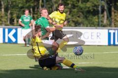 Kreisliga - Saison 2023/2024 - FC Gerolfing - FC Hitzhofen/Oberzell - Lukas Achhammer grün Gerolfing - Niclas Filser
 gelb Hitzhofen - Foto: Meyer Jürgen