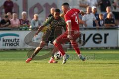 Toto - Pokal - Saison 2024/25 - TSV Lohr - FC Ingolstadt 04 - Micah Ham (Nr.31 - FCI) - Ege Celiker (Nr.4 - TSV Lohr) - Foto: Meyer Jürgen